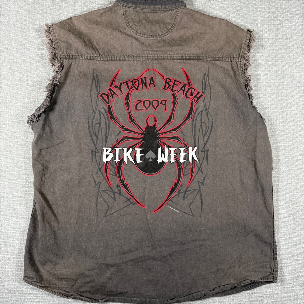 Daytona Beach Bike Week 2009 Sleeveless Button-Up Shirt 2XL | Lightning Clothing